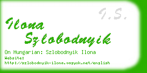 ilona szlobodnyik business card